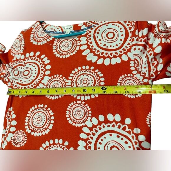 Hatley Dress. Geometric Red & White- size Small Petite - Picture 4 of 12